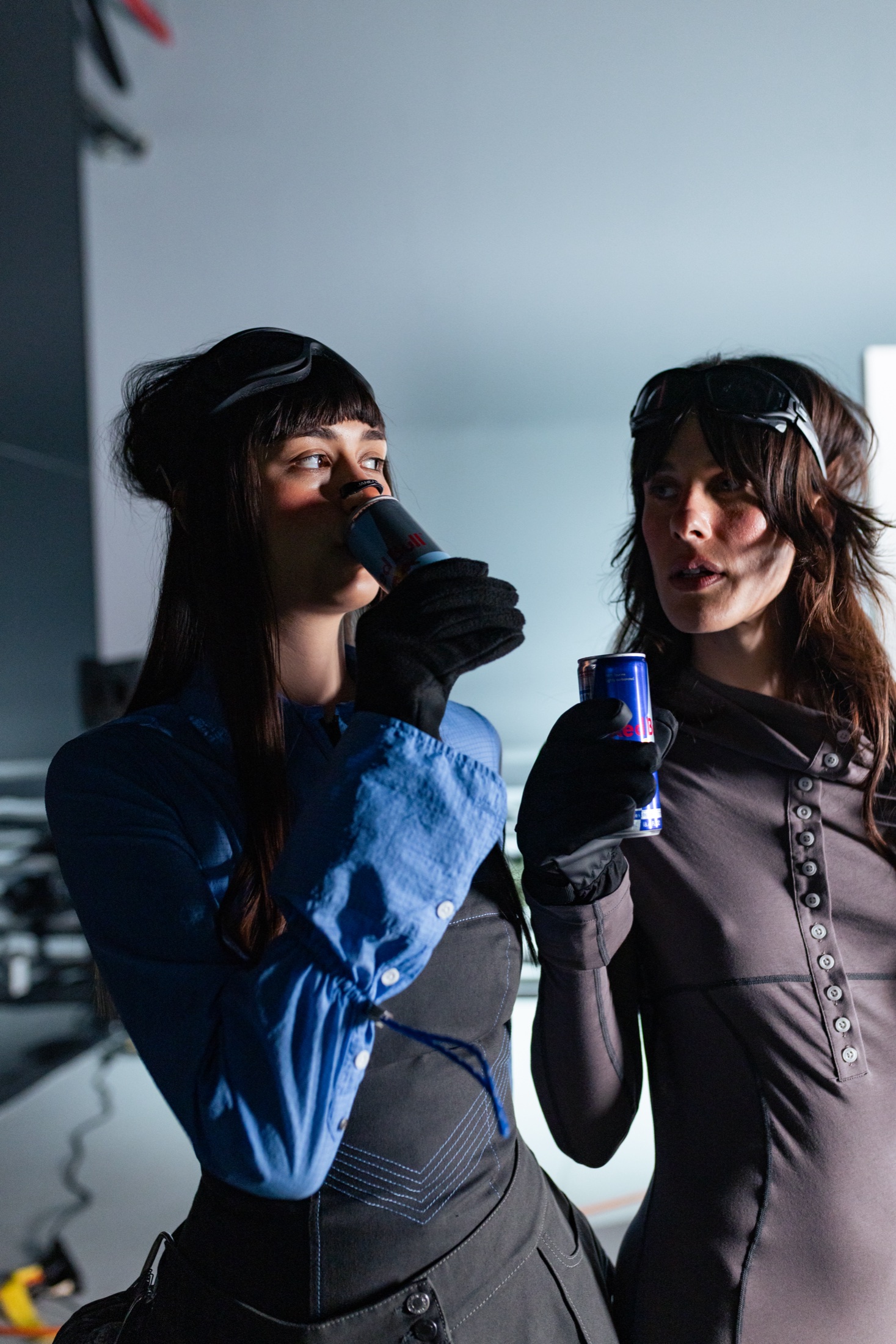 backstage — touch-ups, can in hand