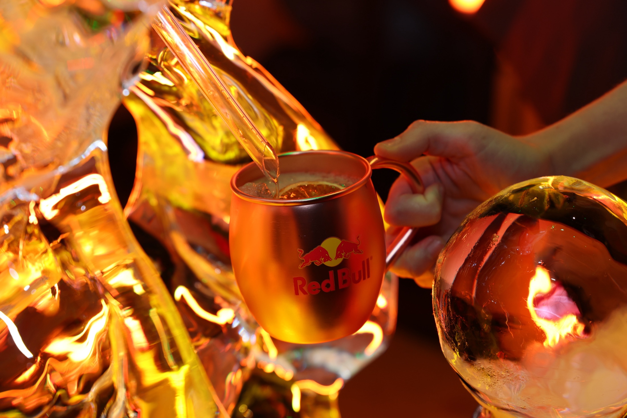 winter edition into the branded copper mug