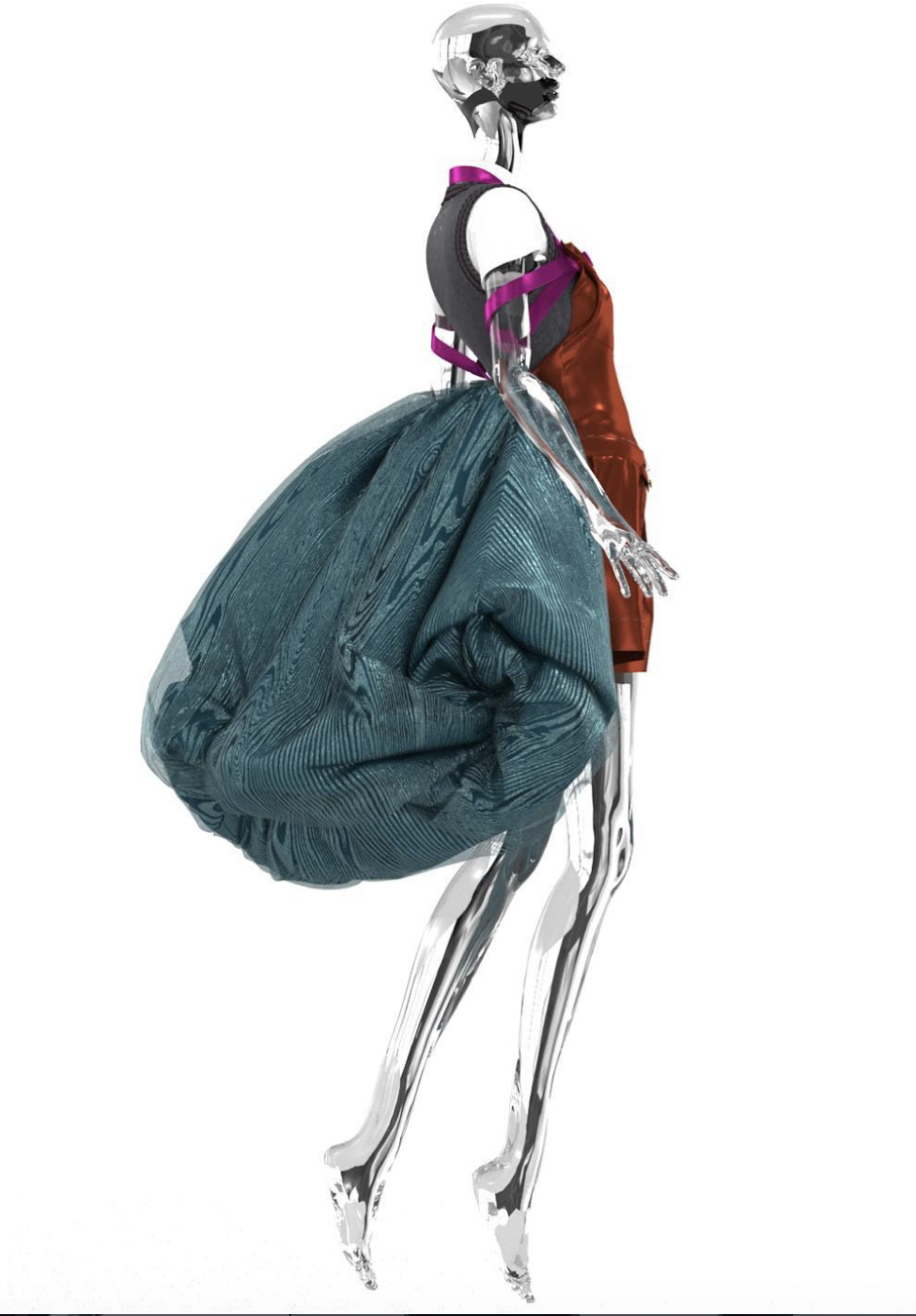 silhouette study — drape simulation
