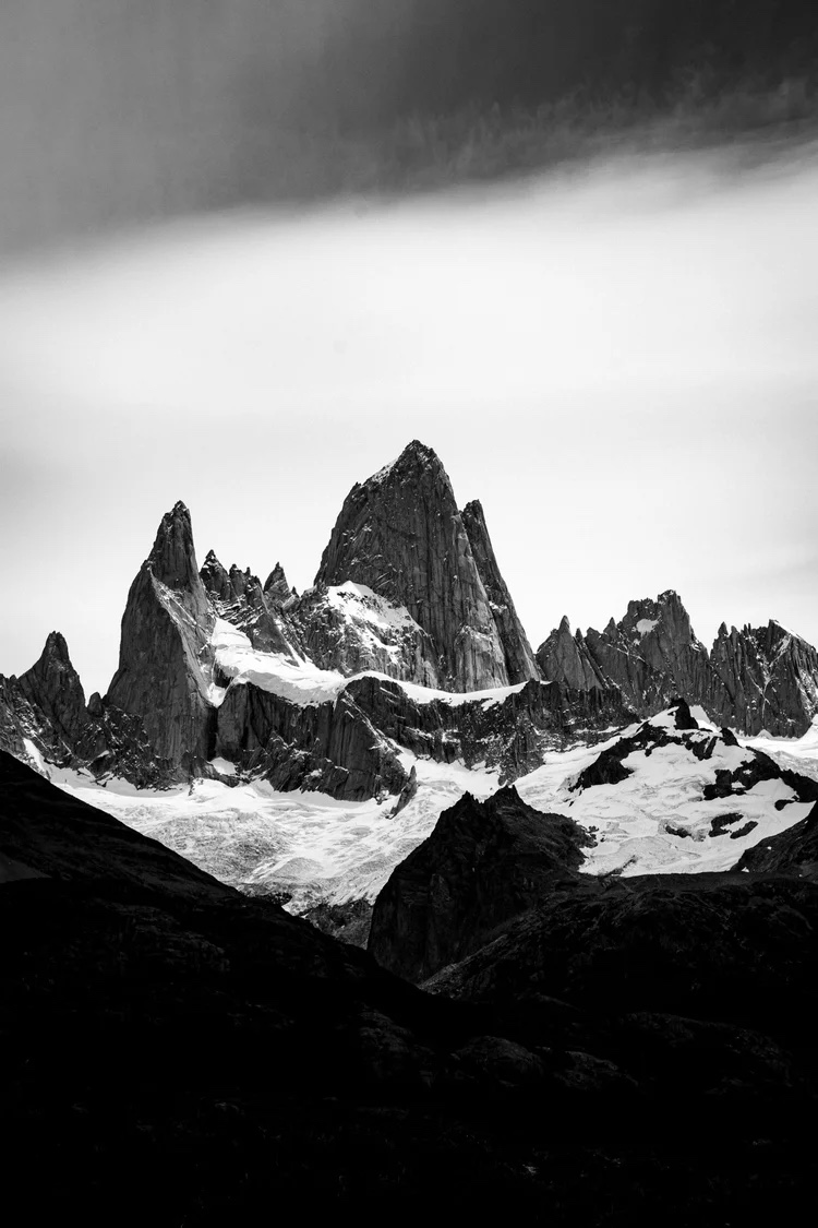 Fitz Roy in monochrome, Patagonia
